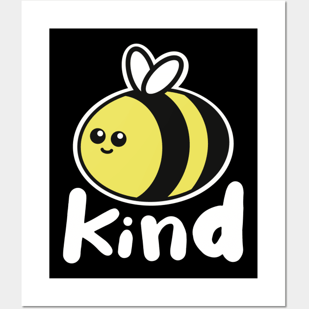 Bee Kind Kawaii Bee Pun Wall Art by Punful